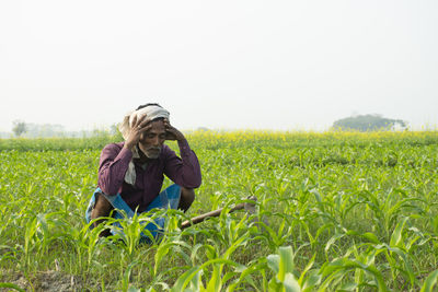 Man standing in field