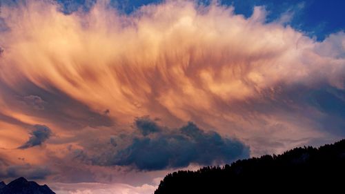 Low angle view of sky during sunset