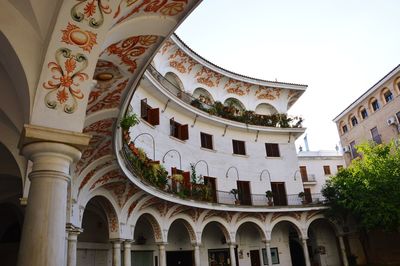 Low angle view of historical building against sky