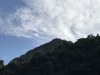 Low angle view of mountain against sky