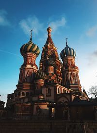 Low angle view of temple building against sky