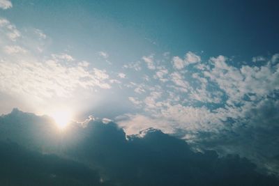 Low angle view of cloudy sky