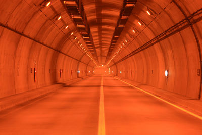 Illuminated empty tunnel