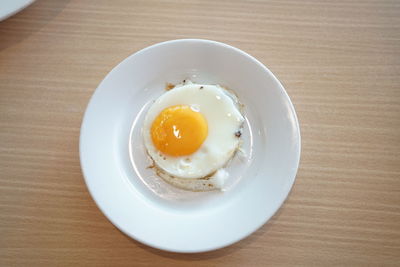 High angle view of breakfast served on table