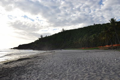 Scenic view of beach against sky