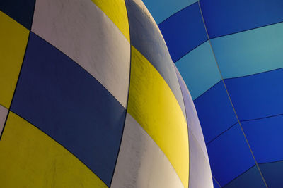 Close up of hot air balloon against blue sky