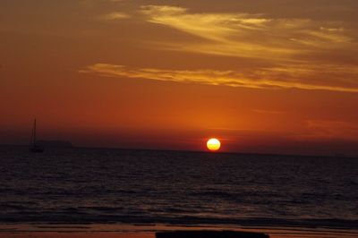 Scenic view of sea at sunset