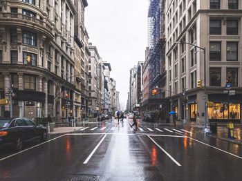 View of city street during rainy season