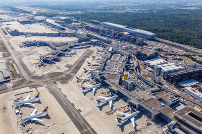 High angle view of cityscape