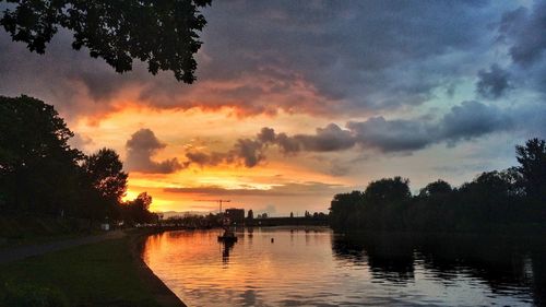 Sunset over lake