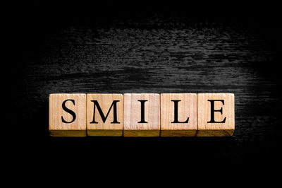 Text on black background