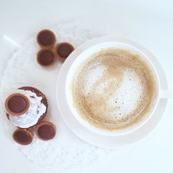 High angle view of coffee on table