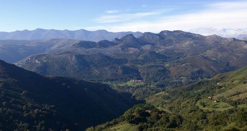 Scenic view of mountains against sky