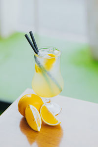 Close-up of drink on table