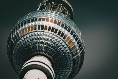 Low angle view of spiral staircase of building