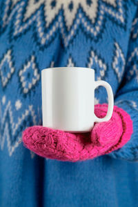 Close-up of coffee cup with ice cream