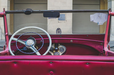 Close-up of old vintage car