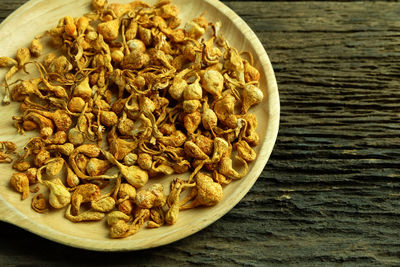 High angle view of breakfast in bowl
