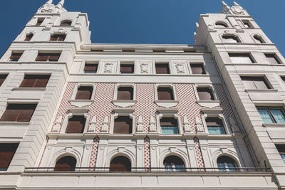 Low angle view of building against clear sky