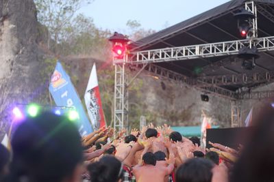 People enjoying music concert