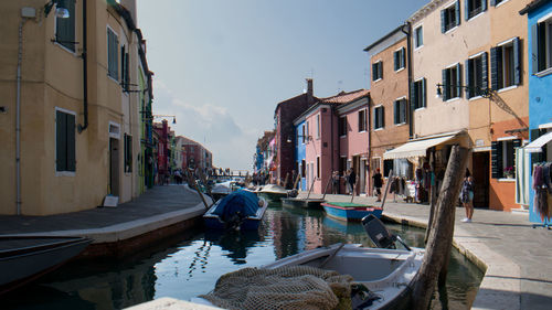 View of canal along buildings