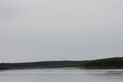 Scenic view of lake against clear sky