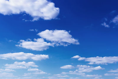 Low angle view of clouds in blue sky
