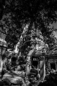 Low angle view of abandoned temple
