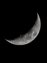 Close-up of moon over black background