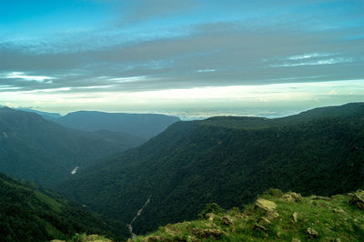 Scenic view of mountains against sky