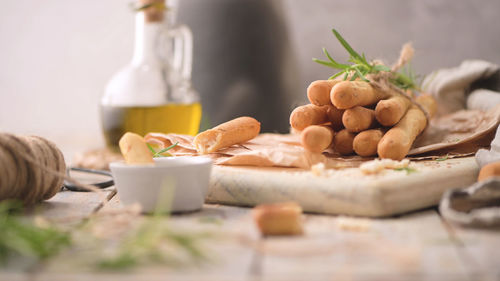 Close-up of food on table