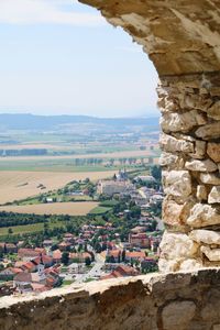 High angle view of town