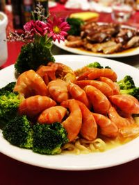 Close-up of meal served in plate