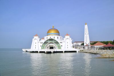 Malacca straits mosque, located at melaka, malaysia