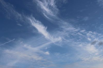 Low angle view of vapor trail in sky