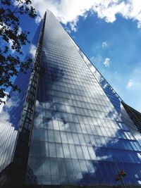 Low angle view of modern building against sky