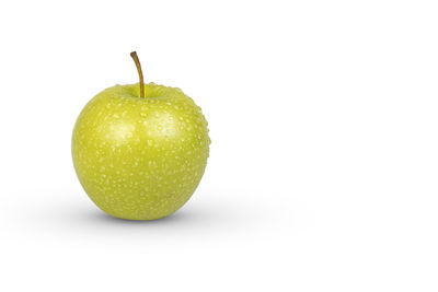 Close-up of apple against white background