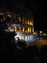 View of historical building at night