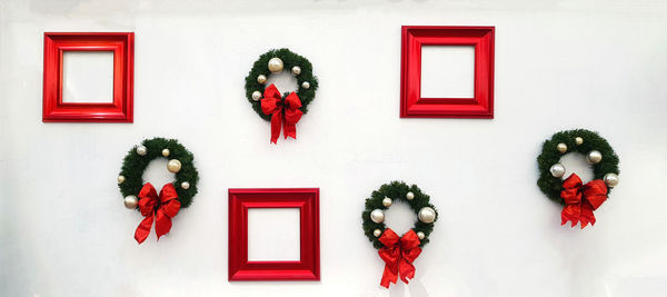 Christmas decorations on table