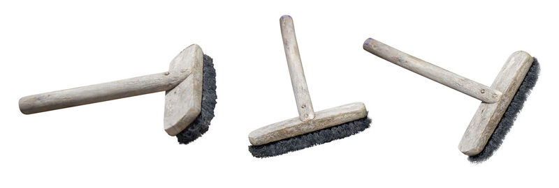 Close-up of metallic structure against white background