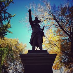 Low angle view of statue