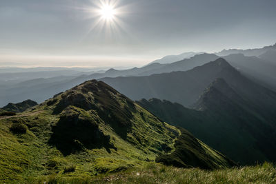 Scenic view of mountains against sky