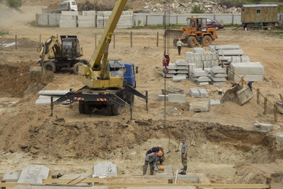 People working at construction site