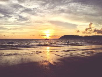 Scenic view of sea during sunset