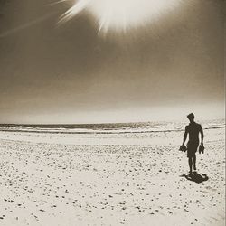 Full length of woman on beach