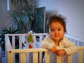 Portrait of cute smiling at home