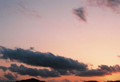 Low angle view of sky at sunset