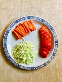 High angle view of meal served in plate