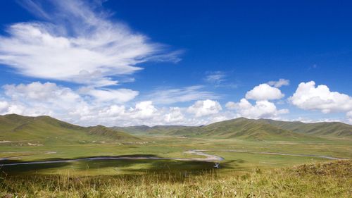 Scenic view of landscape against cloudy sky