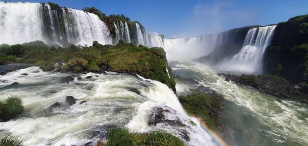 Scenic view of waterfall